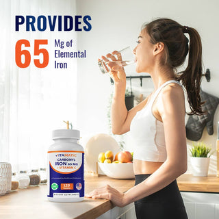 Vitamatic Carbonyl Iron 65mg | with Vitamin C | 120ct
