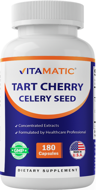 Vitamatic Tart Cherry 20X | Celery Seed 10X | 180ct