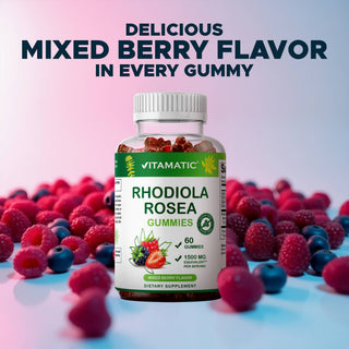 Vitamatic Sugar Free Rhodiola Rosea Gummies 1500 mg 60 Gummy