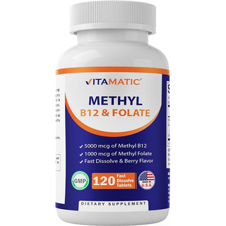 Vitamatic Methyl Folate B12 P5P | Energy & Heart | 120ct