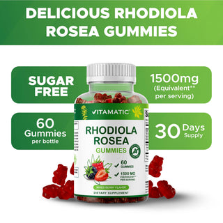 Vitamatic Sugar Free Rhodiola Rosea Gummies 1500 mg 60 Gummy