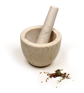 Marble Mortar & Pestle - Beige