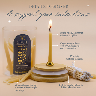 20-Minute Beeswax Candles-  In Glass Jar