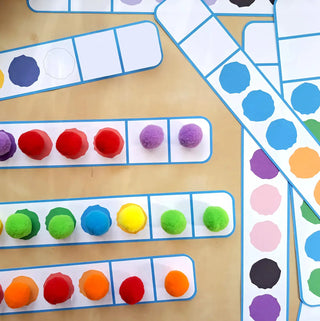 Patterns with Pom Poms for kids, Fine Motor Skills