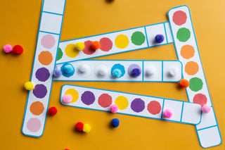 Patterns with Pom Poms for kids, Fine Motor Skills