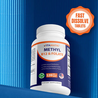 Vitamatic Methyl Folate B12 P5P | Energy & Heart | 120ct