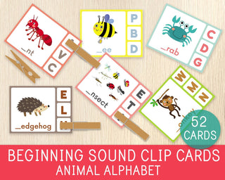 Beginning Sounds Clip Cards, Early Literacy