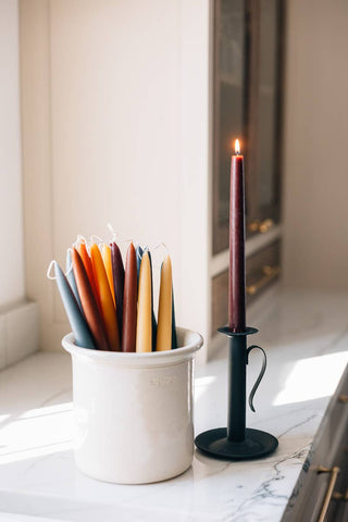 Hand-Dipped Taper Candles | Unscented Set of 2 | Made in USA