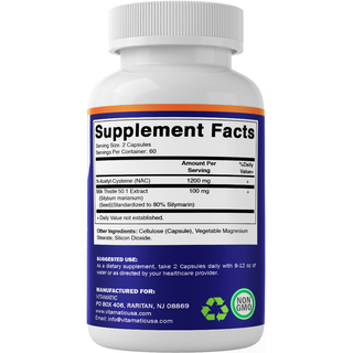 Vitamatic NAC 1200mg | Milk Thistle 50:1 | 120ct