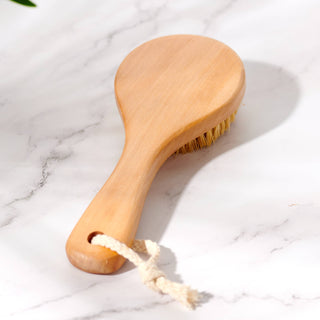 Bamboo Dry Body Brush with 4.5" Handle (Plastic Free)