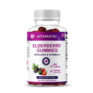Vitamatic Elderberry Gummies with Vitamin C & Zinc –60 Gummy