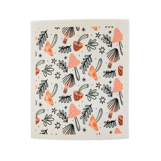 Mushrooms Pattern Swedish Dishcloth - Sponge Cloth