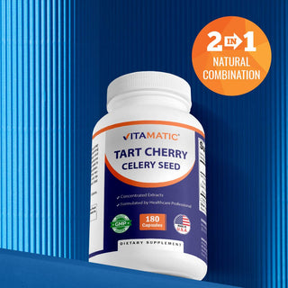 Vitamatic Tart Cherry 20X | Celery Seed 10X | 180ct