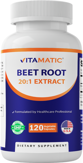 Vitamatic Beet Root 20:1 Extract Capsules 800 mg - 120 Caps