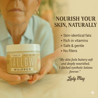 Vanilla Whipped Tallow Moisturizer – 120,000+ Sold | Premium Beef Tallow Skincare | Lady May Tallow