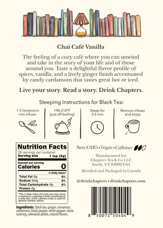 Chai Café Vanilla (Creamy Vanilla Chai Black Tea) 2oz