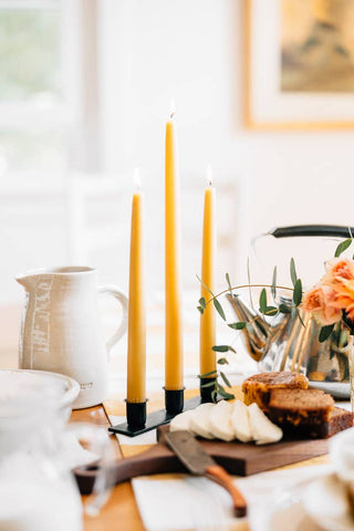 Hand-Dipped Taper Candles | Unscented Set of 2 | Made in USA