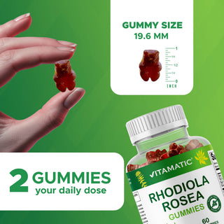 Vitamatic Sugar Free Rhodiola Rosea Gummies 1500 mg 60 Gummy
