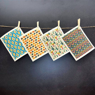 Western Aztec Pattern Fun Swedish Dishcloth - Kitchen Towels