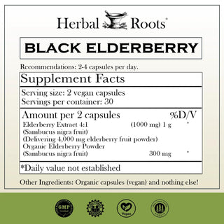 Herbal Roots Black Elderberry Capsules