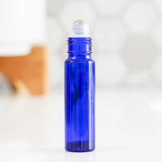 Blue Glass Roller Bottle - 10ml Empty