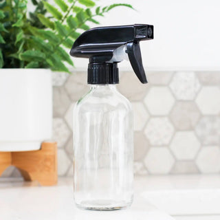 Clear Glass Spray Bottle - 8oz Empty