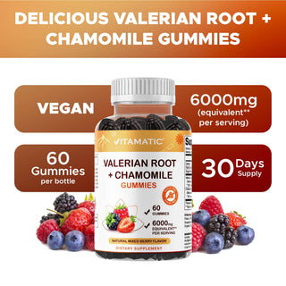 Vitamatic Valerian Root Chamomile 6000 mg eqv.  – 60 Gummies