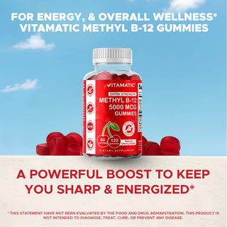 Vitamatic Vitamin B12 5000mcg (Methyl B12) Gummies