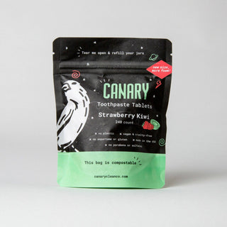 Strawberry + Kiwi Toothpaste Tablets - NEW & IMPROVED!: 1 month sample pouch - 63 tablets