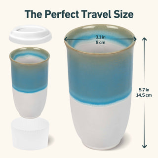 Lagoon Ceramic Travel Cup – 16oz with Lid & Sleeve