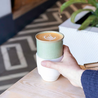 Sage Green Ceramic Travel Mug – 16oz Reusable Cup