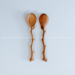 Handcrafted Twig Wooden Spoon - Kitchen Serving Utensils