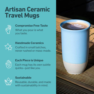 Coastal Drift Ceramic Travel Mug – 16oz Reusable Cup