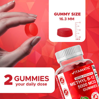 Vitamatic Vitamin B12 5000mcg (Methyl B12) Gummies