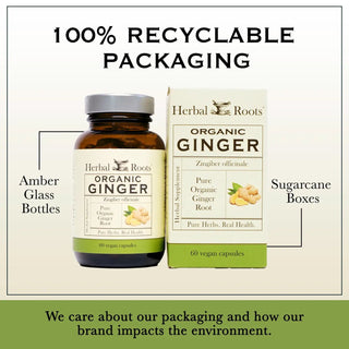 Herbal Roots Organic Pure Ginger Root Capsules