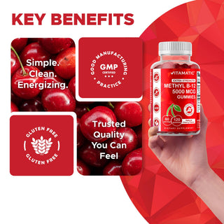 Vitamatic Vitamin B12 5000mcg (Methyl B12) Gummies