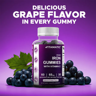 Vitamatic Iron Gummies for Women & Men - 60 Vegan Gummies