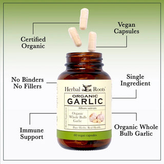 Herbal Roots Organic Whole Bulb Garlic Capsules