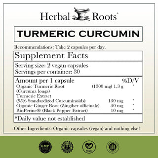 Herbal Roots Turmeric Curcumin Capsules