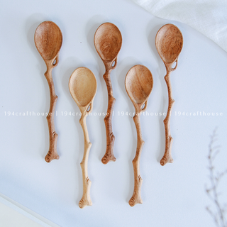 Handcrafted Twig Wooden Spoon - Kitchen Serving Utensils