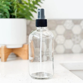 Clear Glass Mist Spray Bottle - 8oz Empty