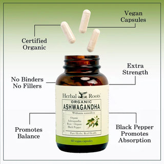 Herbal Roots Ashwagandha Capsules - Certified Organic