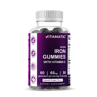 Vitamatic Iron Gummies for Women & Men - 60 Vegan Gummies