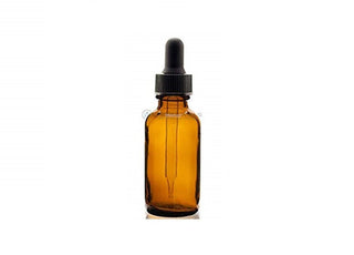 Amber Glass Bottle with Black Glass Dropper - 2oz