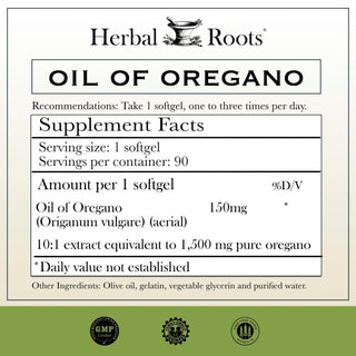 Herbal Roots Oil of Oregano Capsules